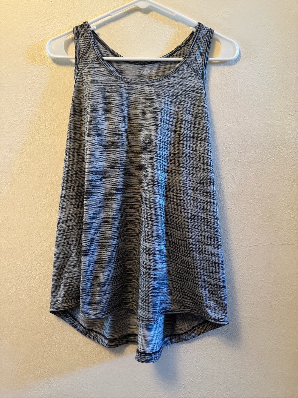 Danskin Now Grey Space Dye Racerback Tank Top Athleisure Performance Size L